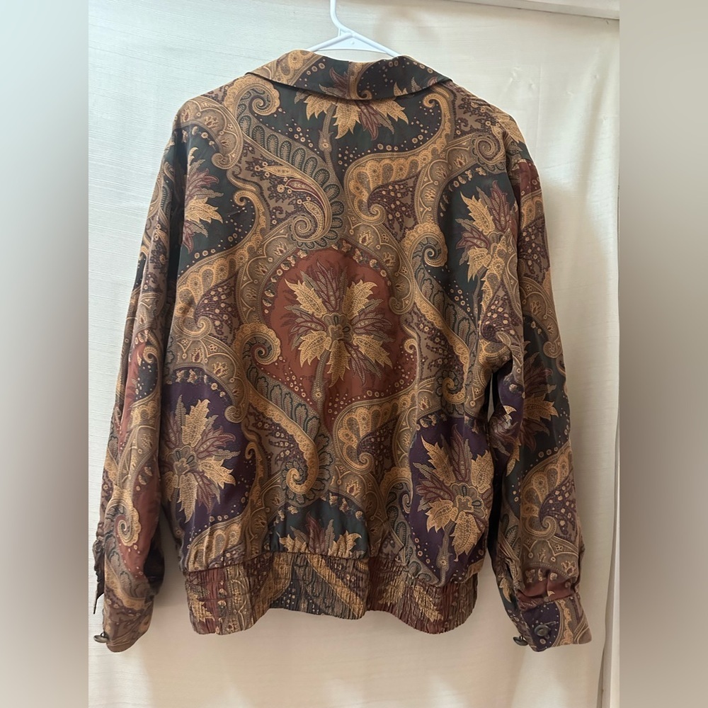 Vintage 90s Peter Nygård 100% Silk Paisley Jacket Size 4 Retro 80s 90s - Picture 6 of 7